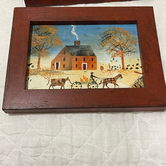 Christopher Gurshin signed folk art framed 8 1/2 by 6 1/2 inches - Picture 3 of 7